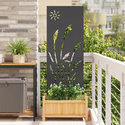 Privacyscherm tuin 50x140 cm zwart staal