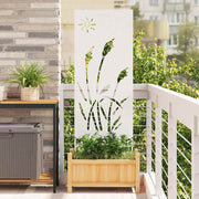 Privacy screen tuin 50x140 cm wit staal