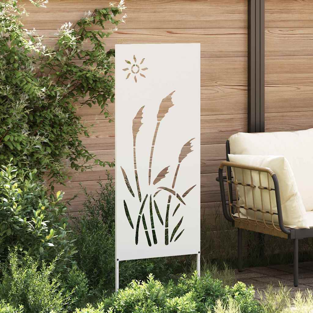 Tuin Privacy Screen Fretwerk Wit 50 x 140 cm Koudgewalst staal