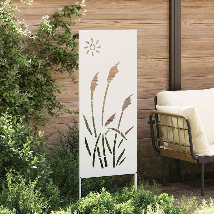 Tuin Privacy Screen Fretwerk Wit 50 x 140 cm Koudgewalst staal