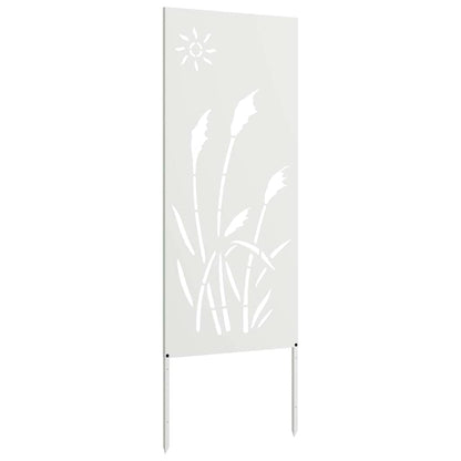 Tuin Privacy Screen Fretwerk Wit 50 x 140 cm Koudgewalst staal
