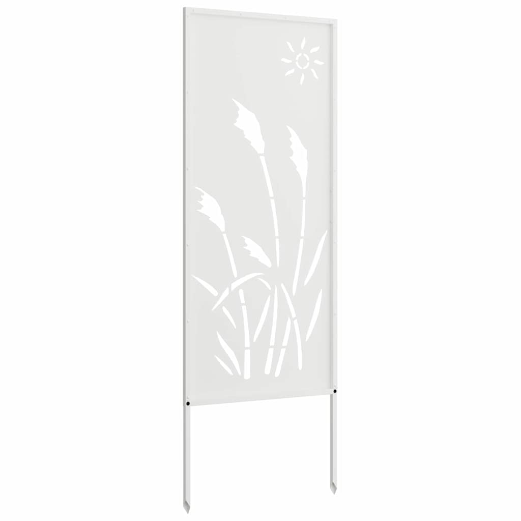 Tuin Privacy Screen Fretwerk Wit 50 x 140 cm Koudgewalst staal