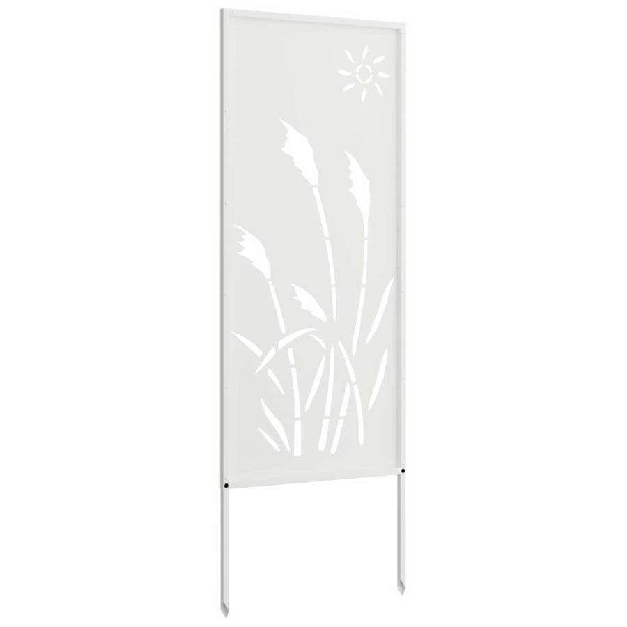 Tuin Privacy Screen Fretwerk Wit 50 x 140 cm Koudgewalst staal