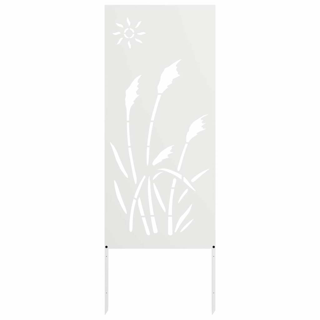 Tuin Privacy Screen Fretwerk Wit 50 x 140 cm Koudgewalst staal