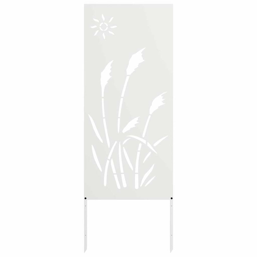 Tuin Privacy Screen Fretwerk Wit 50 x 140 cm Koudgewalst staal