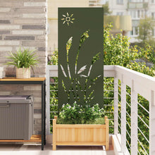 Tuin Privacy Screen Olijfgroen 50 x 140 cm Koudgewalst staal