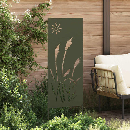 Tuin Privacy Screen Olijfgroen 50 x 140 cm Koudgewalst staal