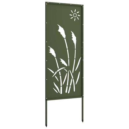 Tuin Privacy Screen Olijfgroen 50 x 140 cm Koudgewalst staal