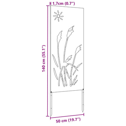 Tuin Privacy Screen Olijfgroen 50 x 140 cm Koudgewalst staal