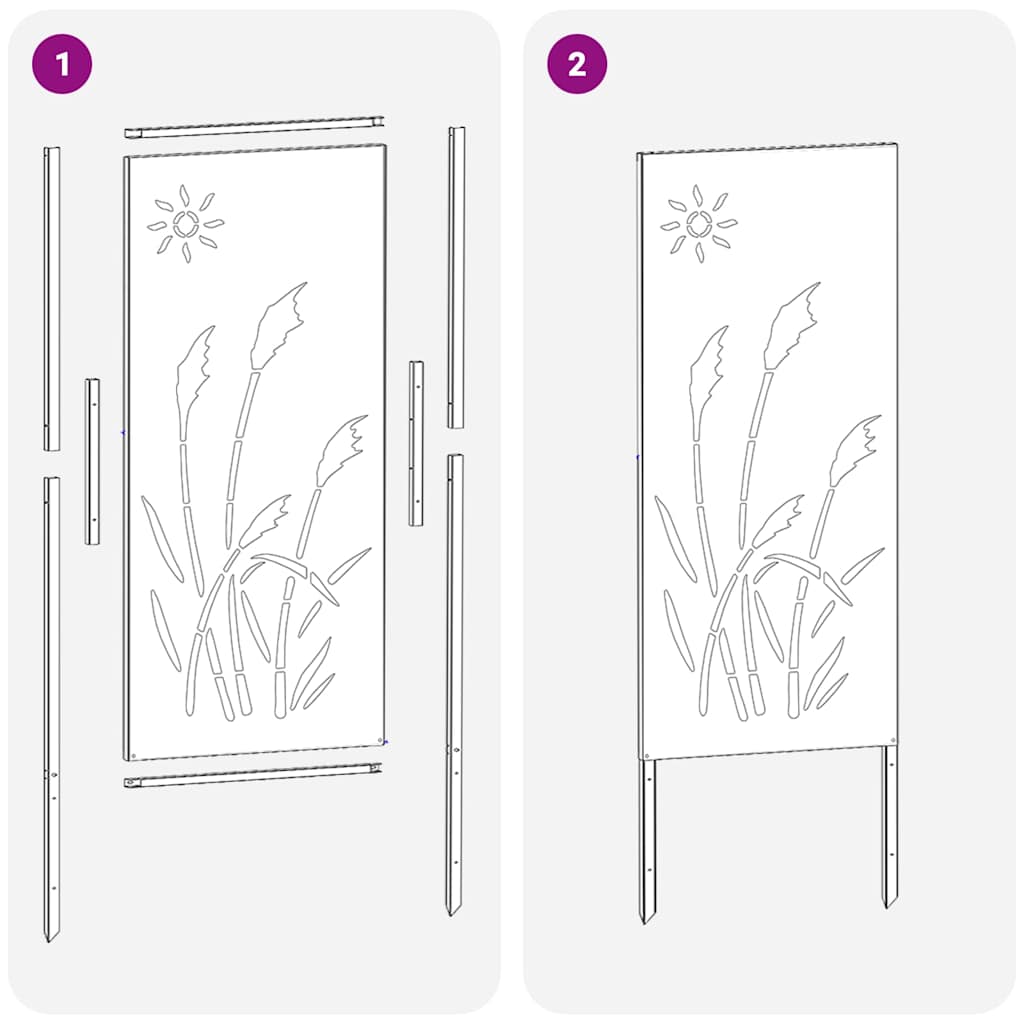 Tuin Privacy Screen Fretwerk Roestig 50 x 140 cm Cortenstaal