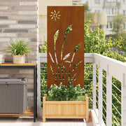 Tuinscherm 50x140 cm cortenstaal