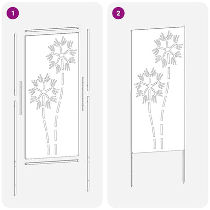 Tuin decoratief paneel Zwart 50 x 140 cm Koudgewalst staal