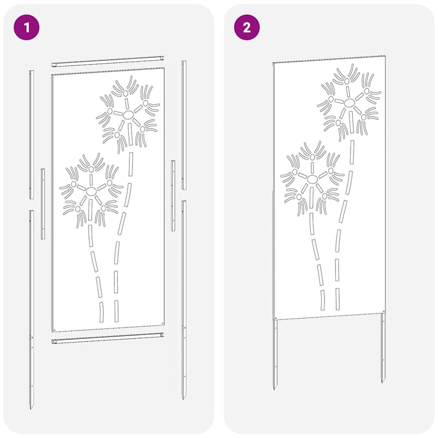 Tuin Privacy Screen Fretwerk Wit 50 x 140 cm Koudgewalst staal