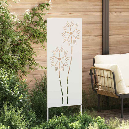 Tuin Privacy Screen Fretwerk Wit 50 x 140 cm Koudgewalst staal