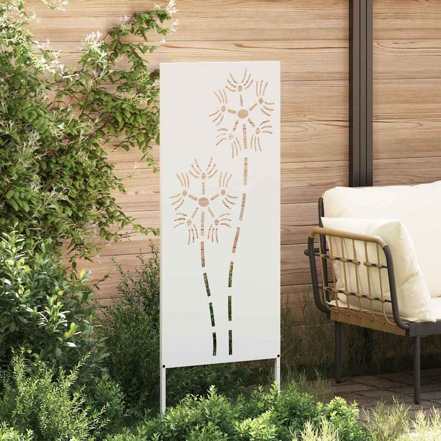 Tuin Privacy Screen Fretwerk Wit 50 x 140 cm Koudgewalst staal