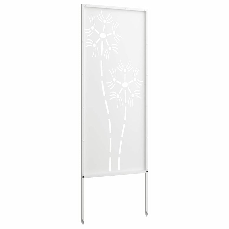 Tuin Privacy Screen Fretwerk Wit 50 x 140 cm Koudgewalst staal