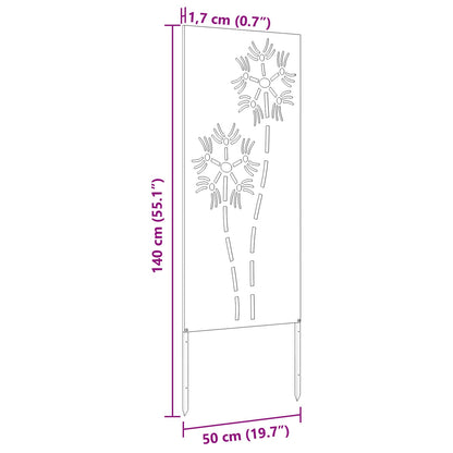 Tuin Privacy Screen Fretwerk Wit 50 x 140 cm Koudgewalst staal
