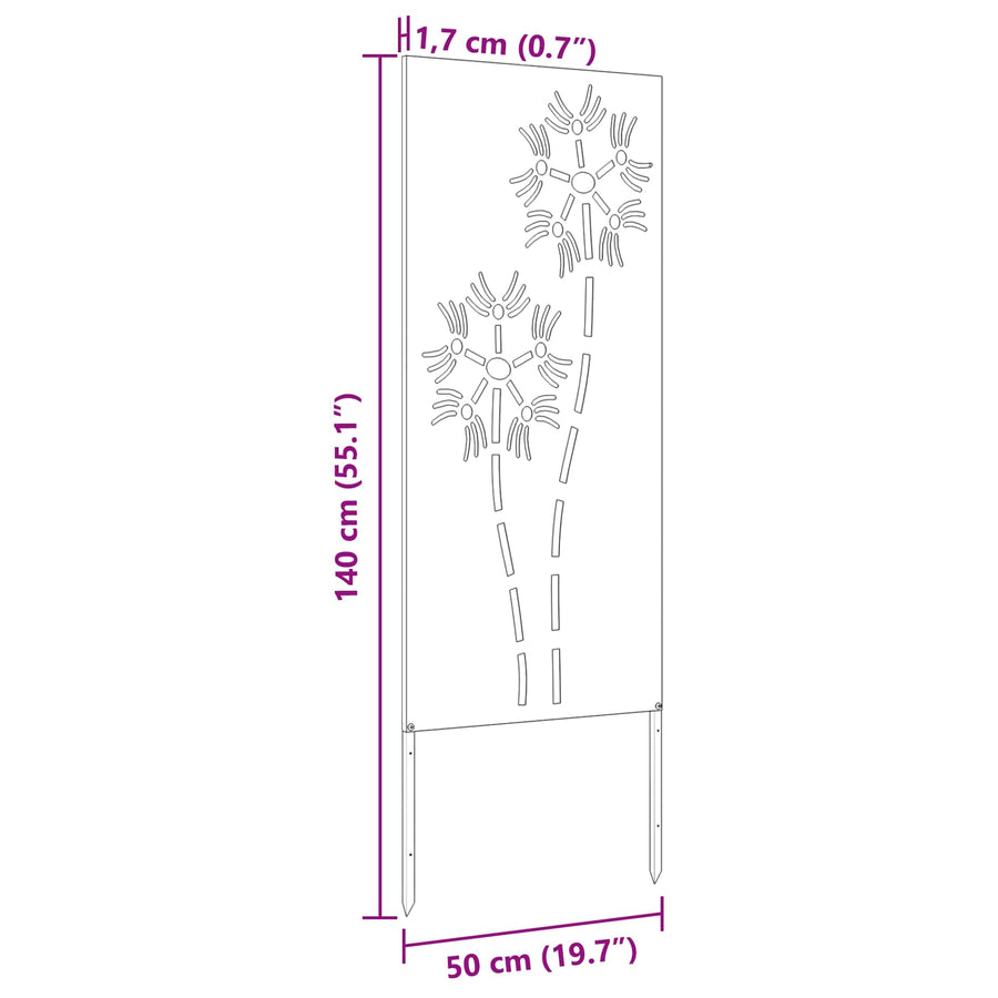 Tuin Privacy Screen Fretwerk Wit 50 x 140 cm Koudgewalst staal