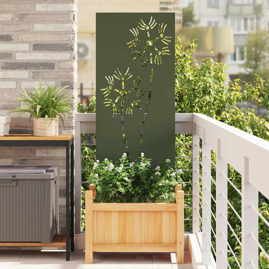 Tuin Privacy Screen Olijfgroen 50 x 140 cm Koudgewalst staal