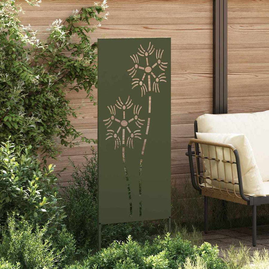 Tuin Privacy Screen Olijfgroen 50 x 140 cm Koudgewalst staal