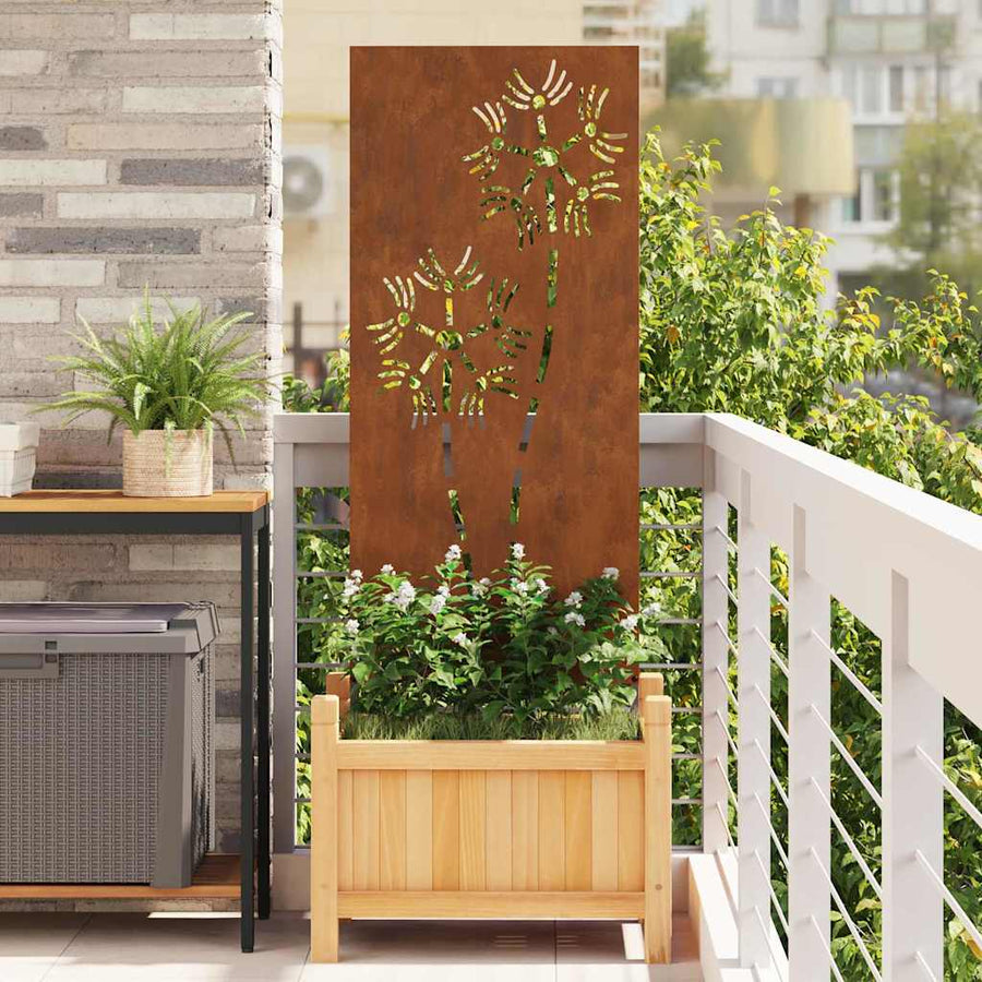 Tuin decoratief paneel Roestig 50 x 140 cm Verweerd staal