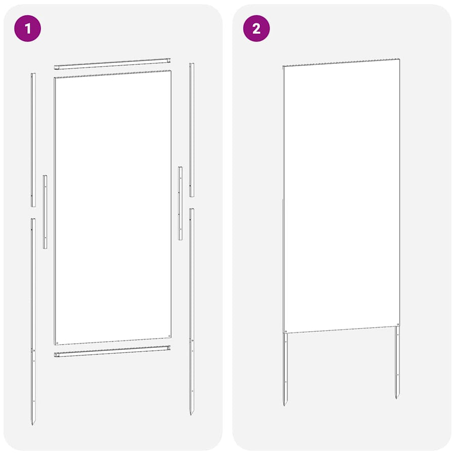 Tuin Privacy Screen Zwart 50 x 140 cm Koudgewalst staal
