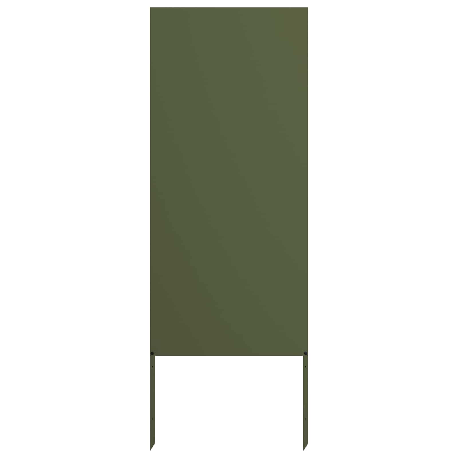 Tuin Privacy Screen Olijfgroen 50 x 140 cm Koudgewalst staal