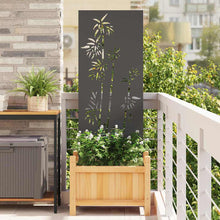 Tuin Privacy Screen Bloemen Zwart 50 x 140 cm Koudgewalst staal
