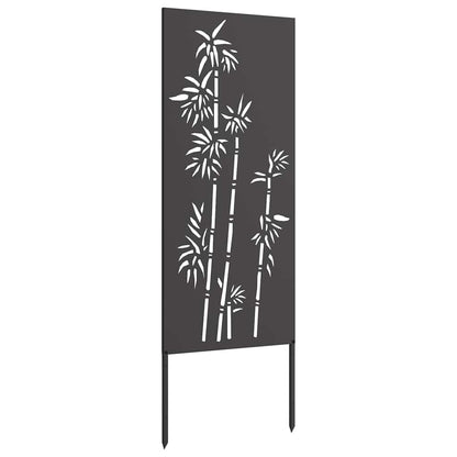 Tuin Privacy Screen Bloemen Zwart 50 x 140 cm Koudgewalst staal