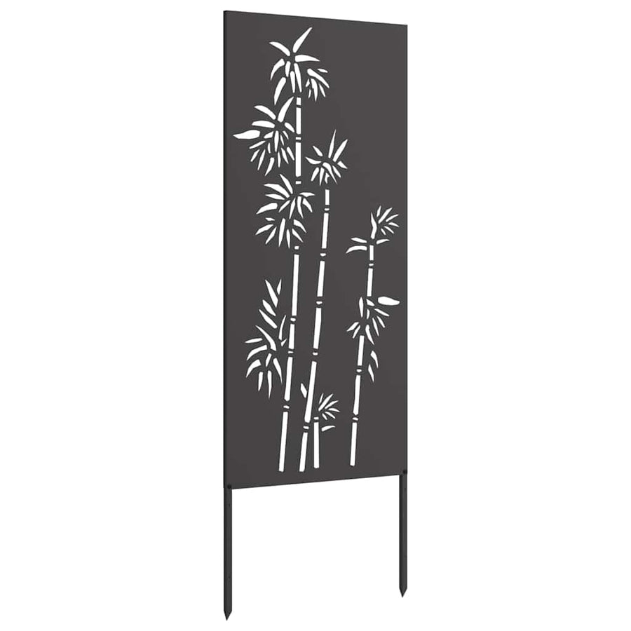 Tuin Privacy Screen Bloemen Zwart 50 x 140 cm Koudgewalst staal