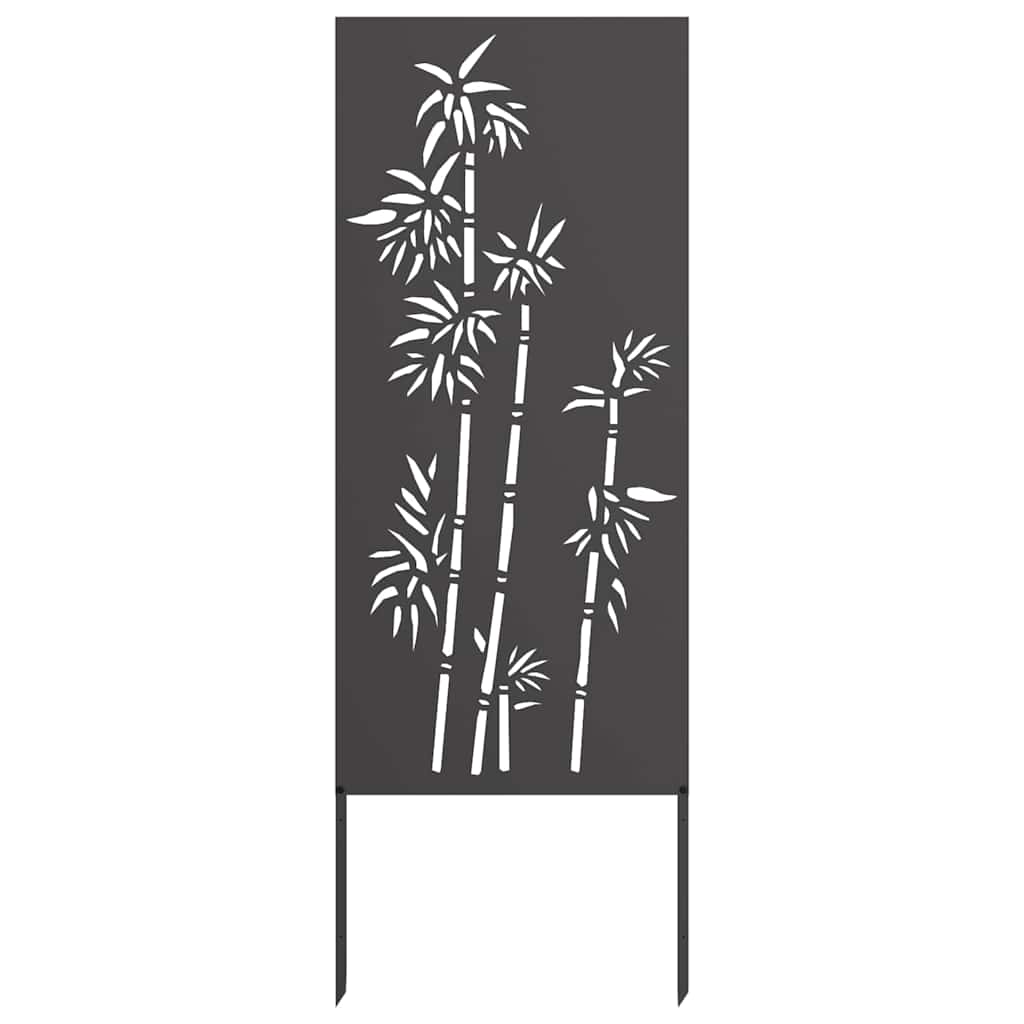 Tuin Privacy Screen Bloemen Zwart 50 x 140 cm Koudgewalst staal