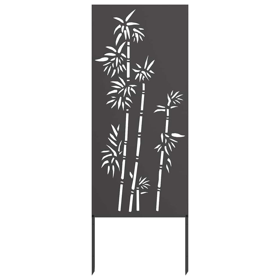 Tuin Privacy Screen Bloemen Zwart 50 x 140 cm Koudgewalst staal