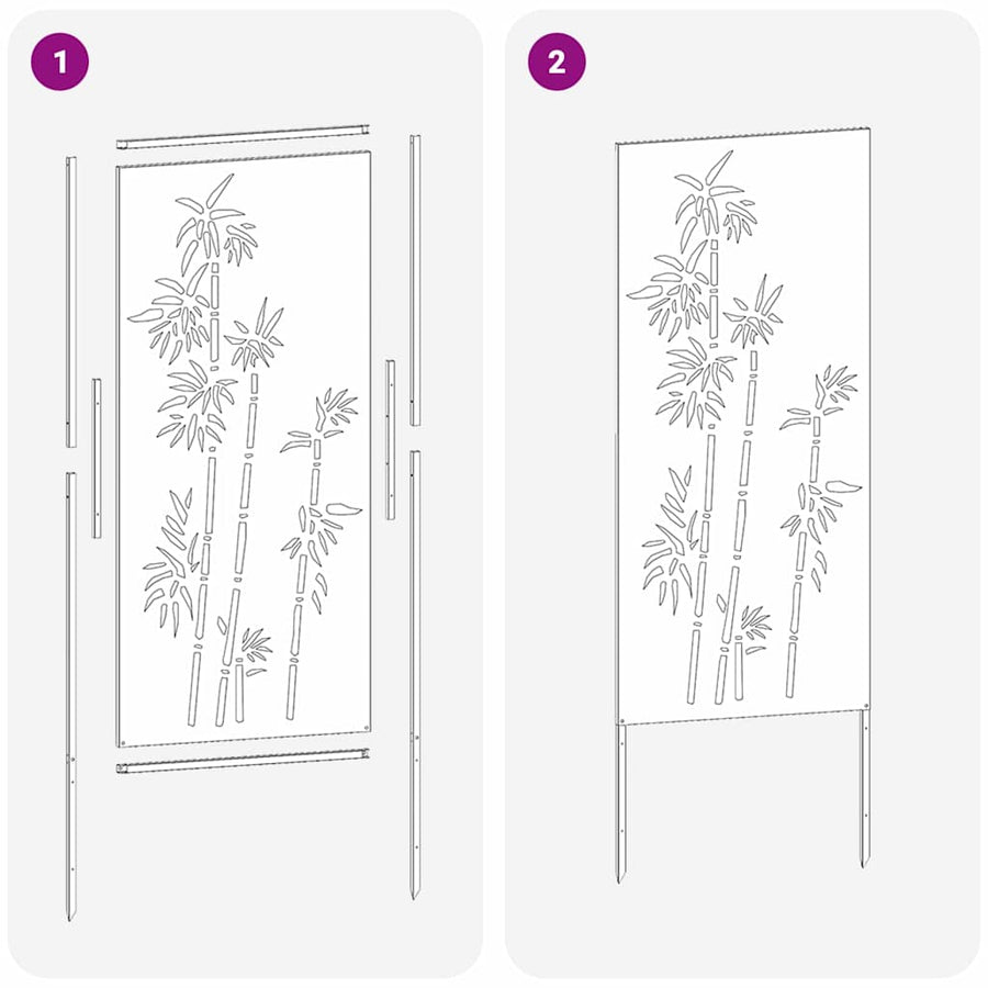 Tuin Privacy Screen Bloemen Wit 50 x 140 cm Koudgewalst staal