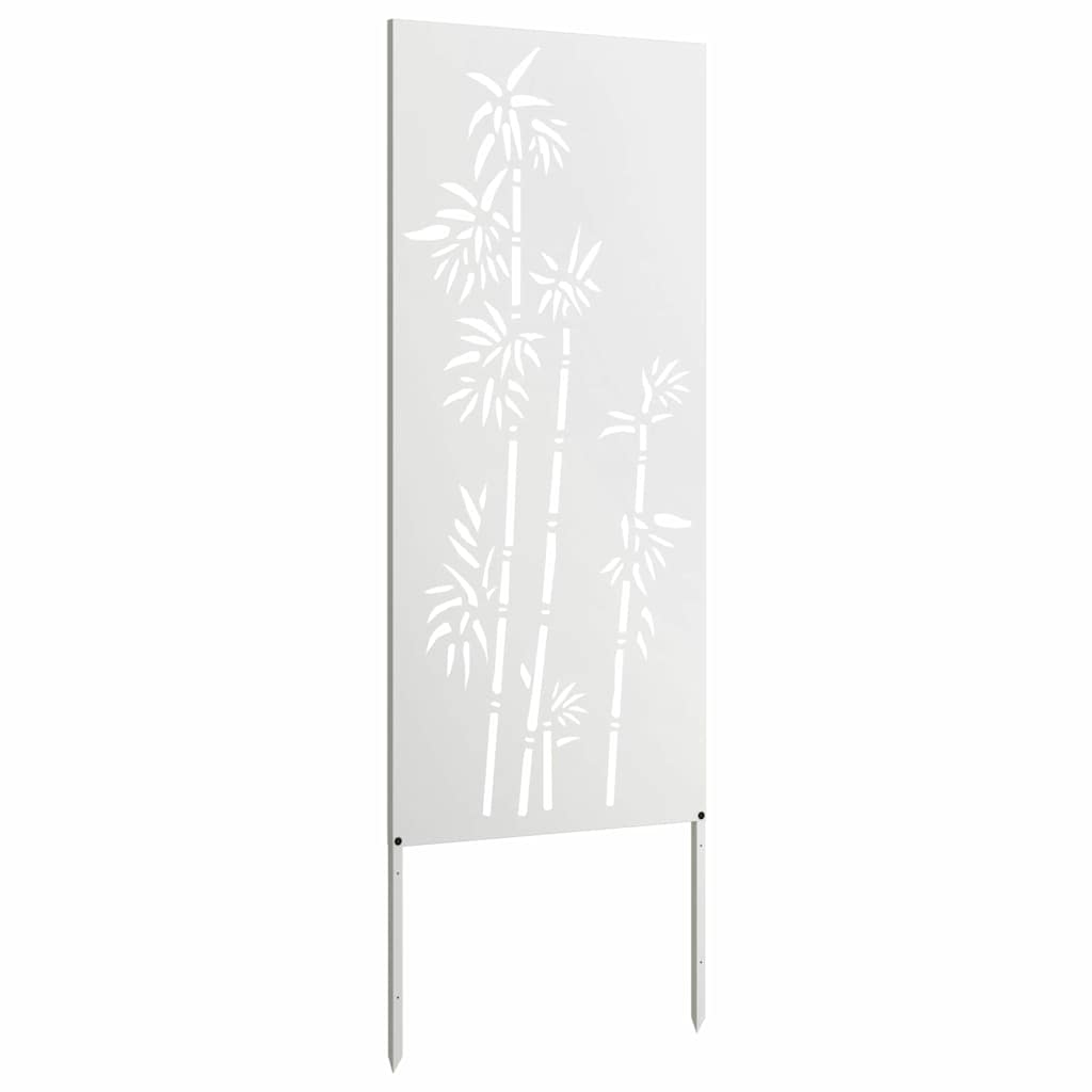 Tuin Privacy Screen Bloemen Wit 50 x 140 cm Koudgewalst staal