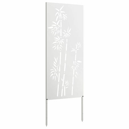 Tuin Privacy Screen Bloemen Wit 50 x 140 cm Koudgewalst staal