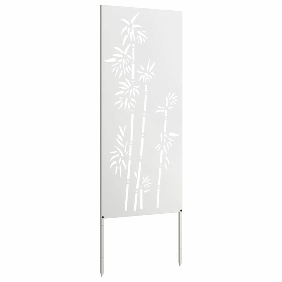 Tuin Privacy Screen Bloemen Wit 50 x 140 cm Koudgewalst staal