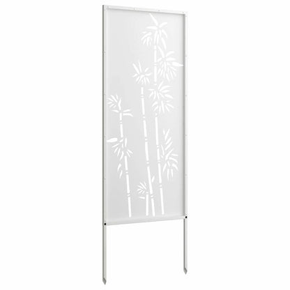 Tuin Privacy Screen Bloemen Wit 50 x 140 cm Koudgewalst staal