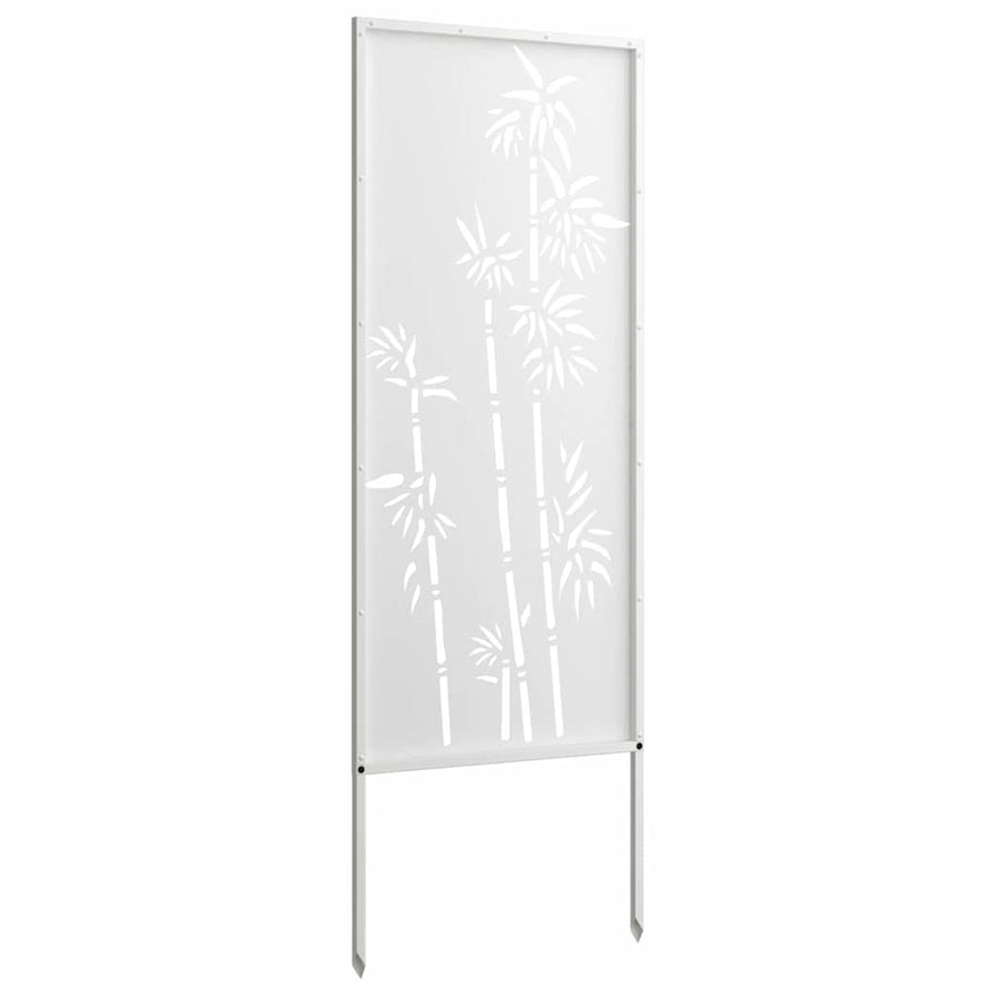 Tuin Privacy Screen Bloemen Wit 50 x 140 cm Koudgewalst staal