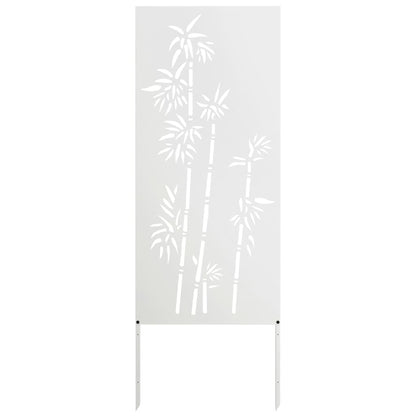 Tuin Privacy Screen Bloemen Wit 50 x 140 cm Koudgewalst staal