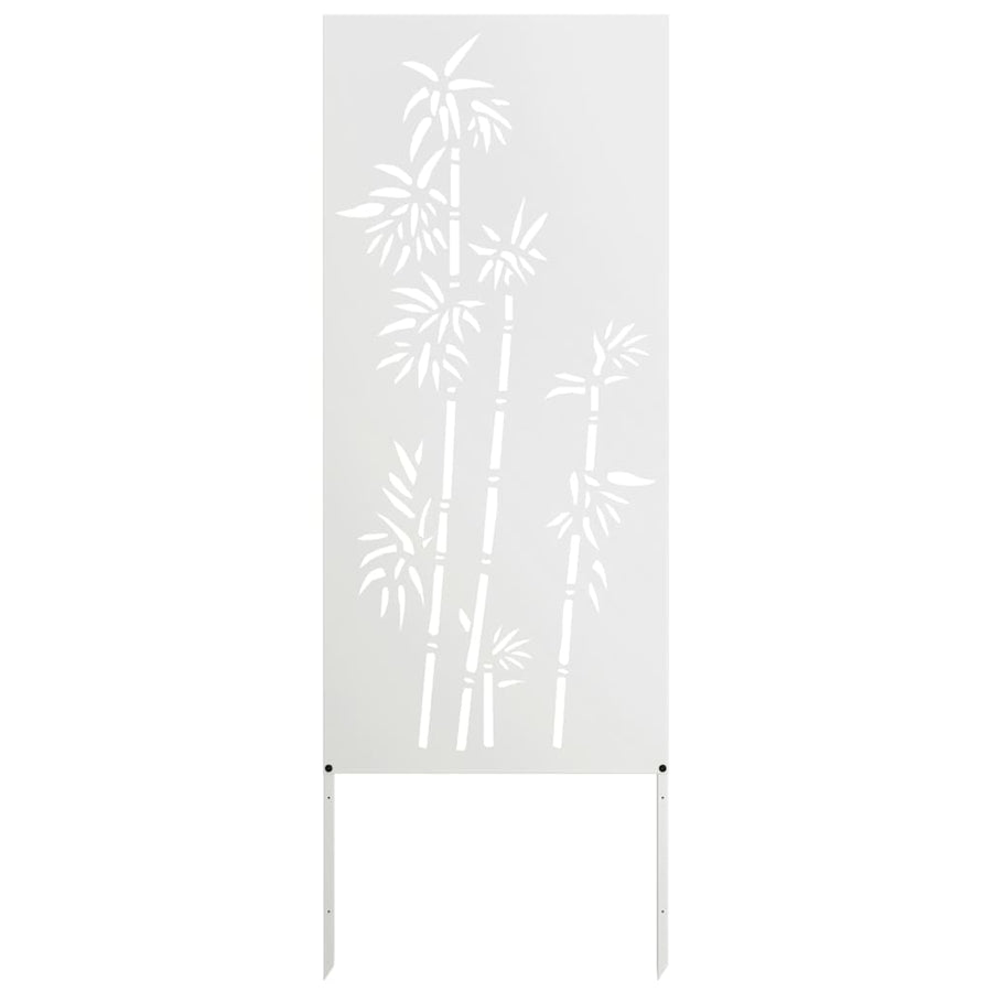 Tuin Privacy Screen Bloemen Wit 50 x 140 cm Koudgewalst staal