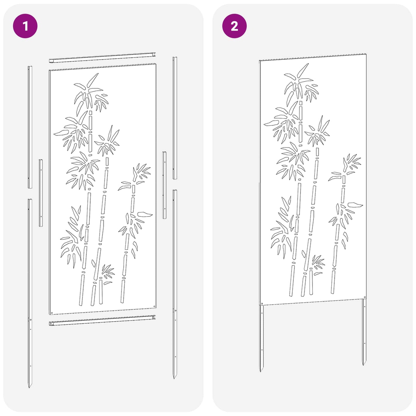 Tuin Privacy Screen Bloemen Zilver 50 x 140 cm Roestvrij staal