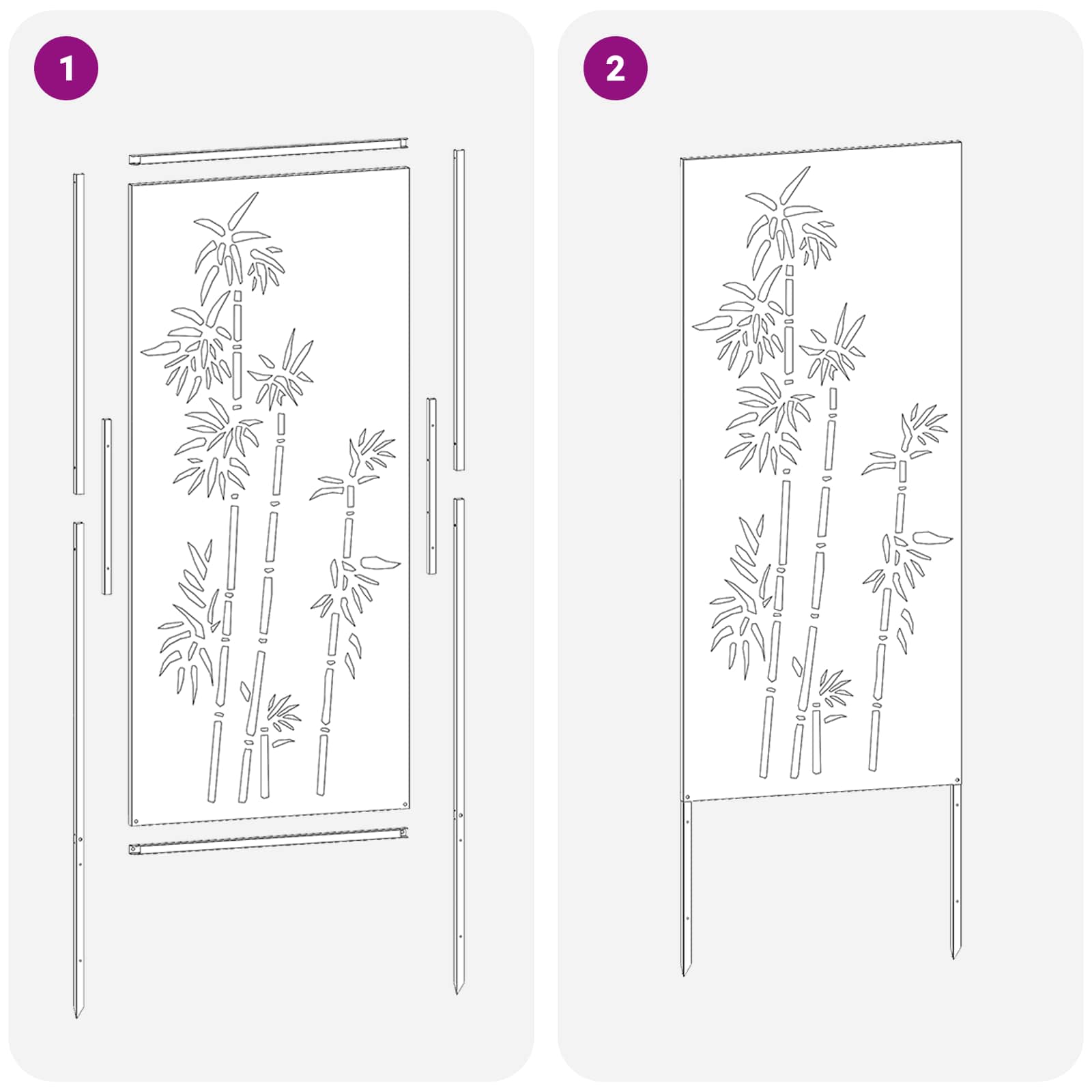 Tuin Privacy Screen Bloemen Zilver 50 x 140 cm Roestvrij staal
