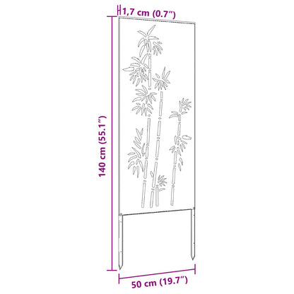 Tuin Privacy Screen Bloemen Zilver 50 x 140 cm Roestvrij staal