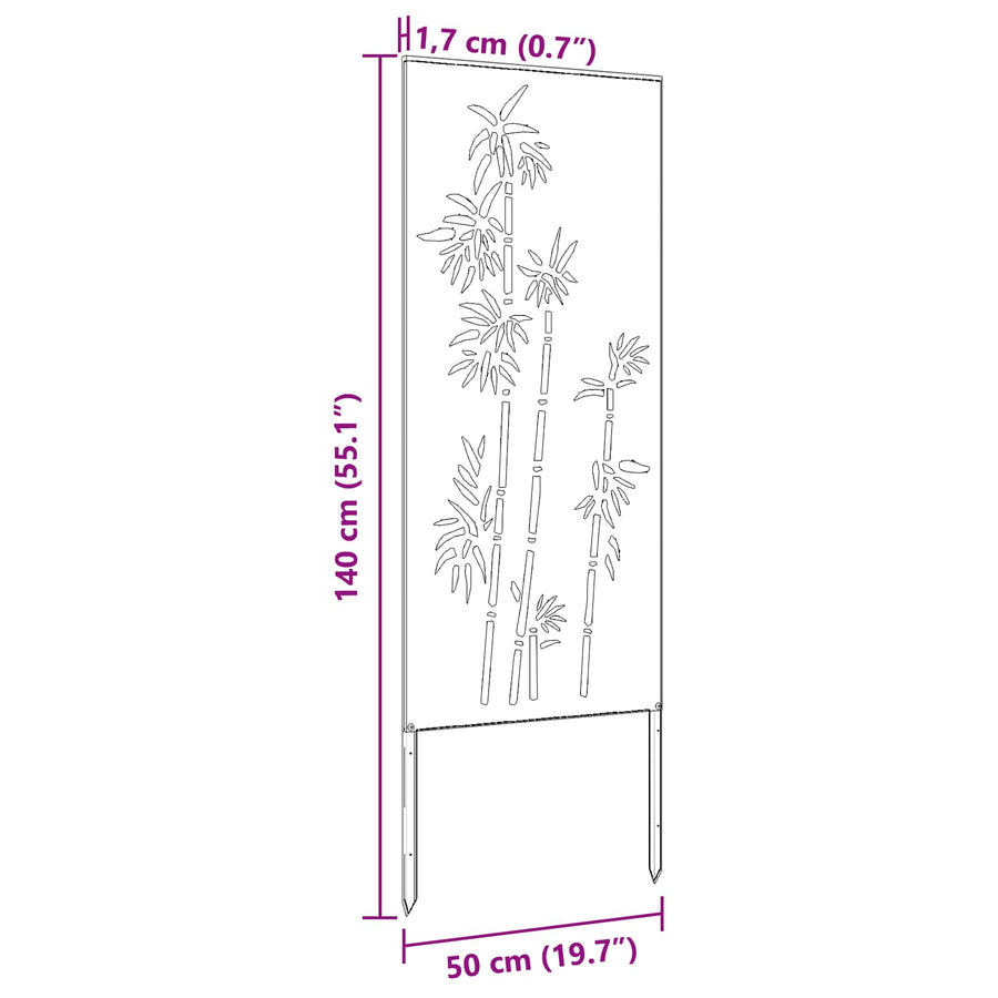 Tuin Privacy Screen Bloemen Zilver 50 x 140 cm Roestvrij staal