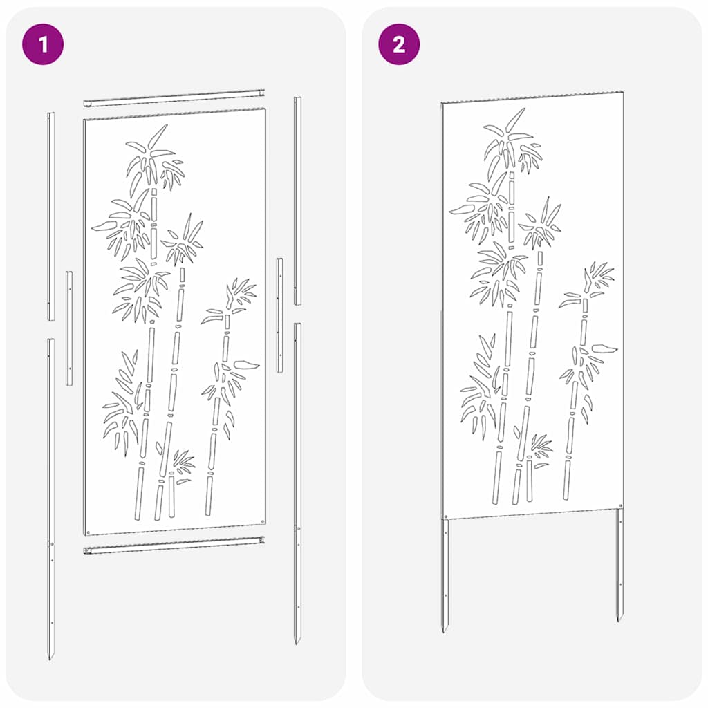 Tuin decoratief paneel Roestig 50 x 140 cm Verweerd staal