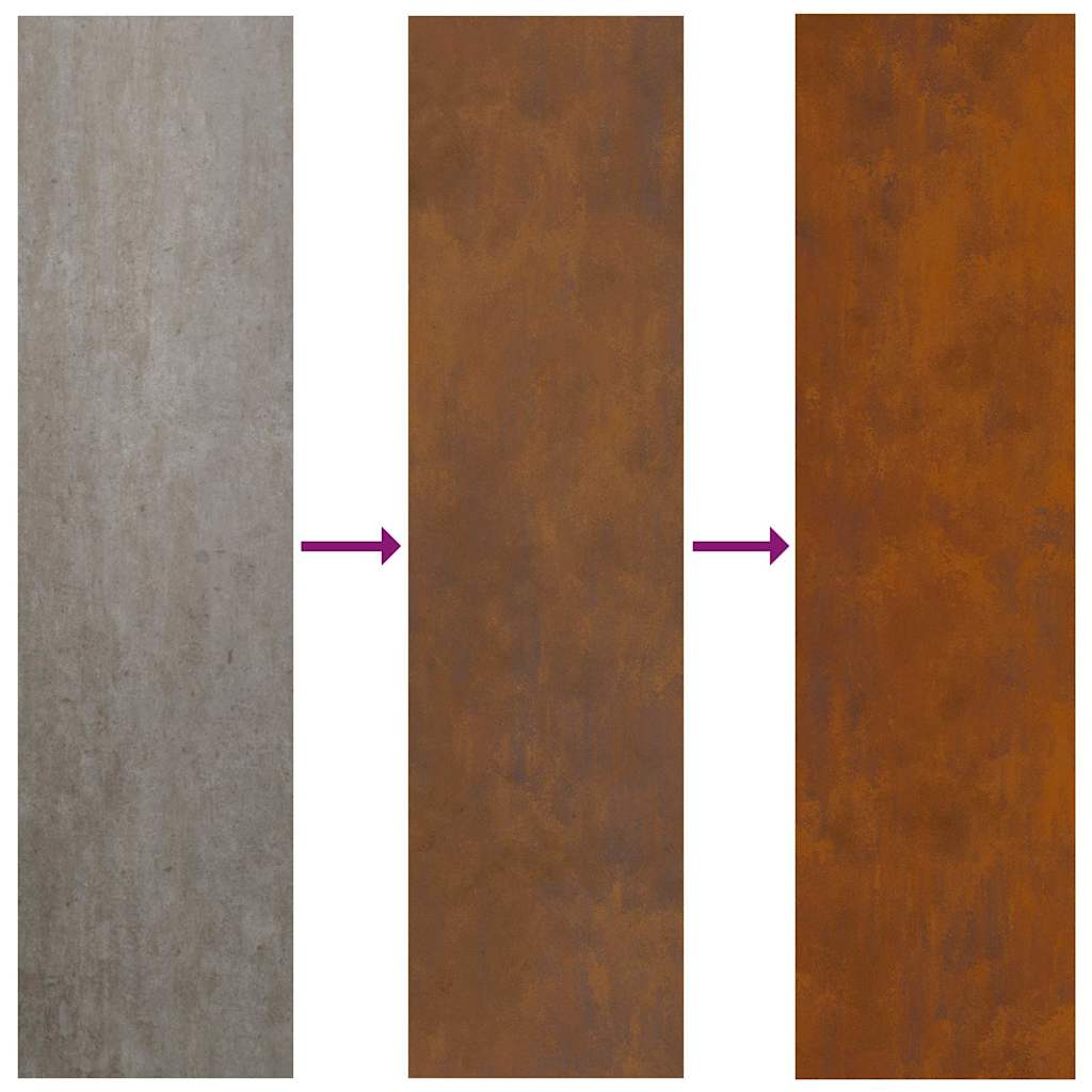 Tuin decoratief paneel Roestig 50 x 140 cm Verweerd staal