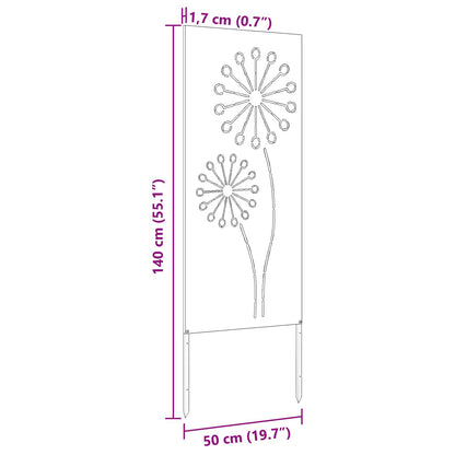 Tuin Privacy Screen Zwart 50 x 140 cm Koudgewalst staal