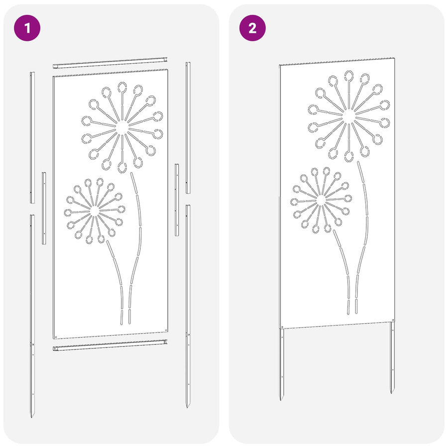 Tuin Privacy Screen Fretwerk Wit 50 x 140 cm Koudgewalst staal