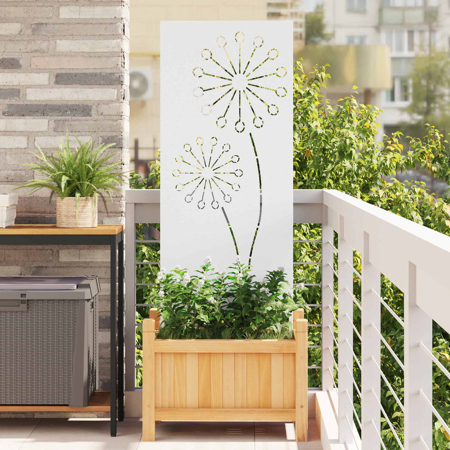 Tuin Privacy Screen Fretwerk Wit 50 x 140 cm Koudgewalst staal