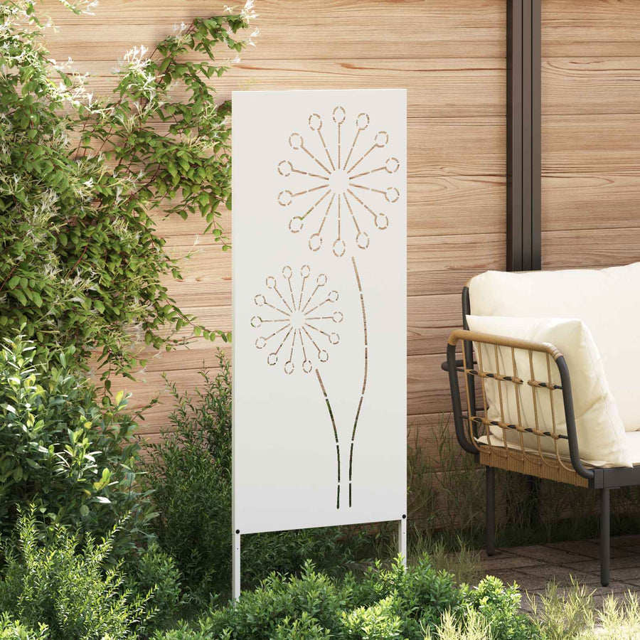 Tuin Privacy Screen Fretwerk Wit 50 x 140 cm Koudgewalst staal